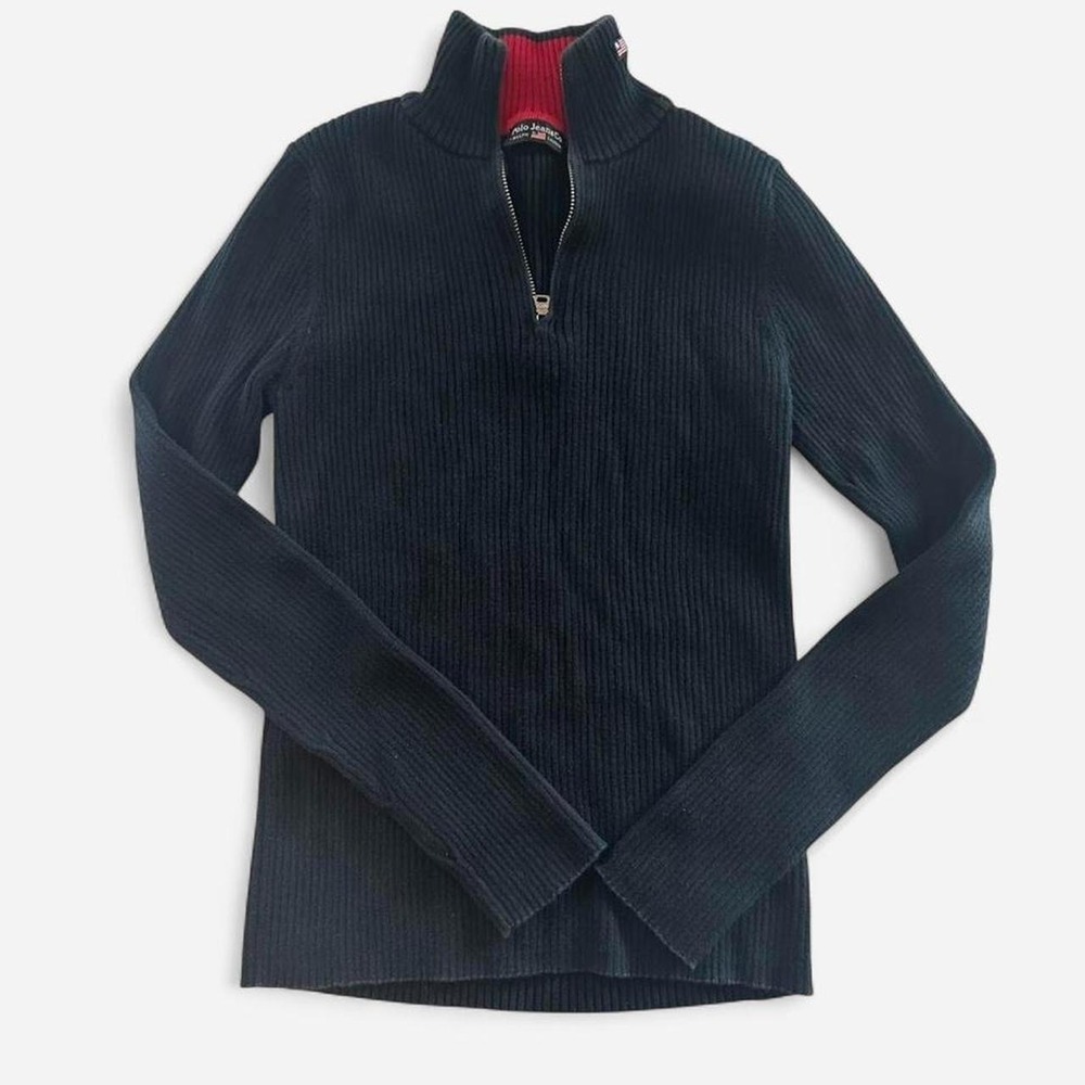Vintage Ralph Lauren Polo Jeans Co. zip up Quarter zip ribbed sweater